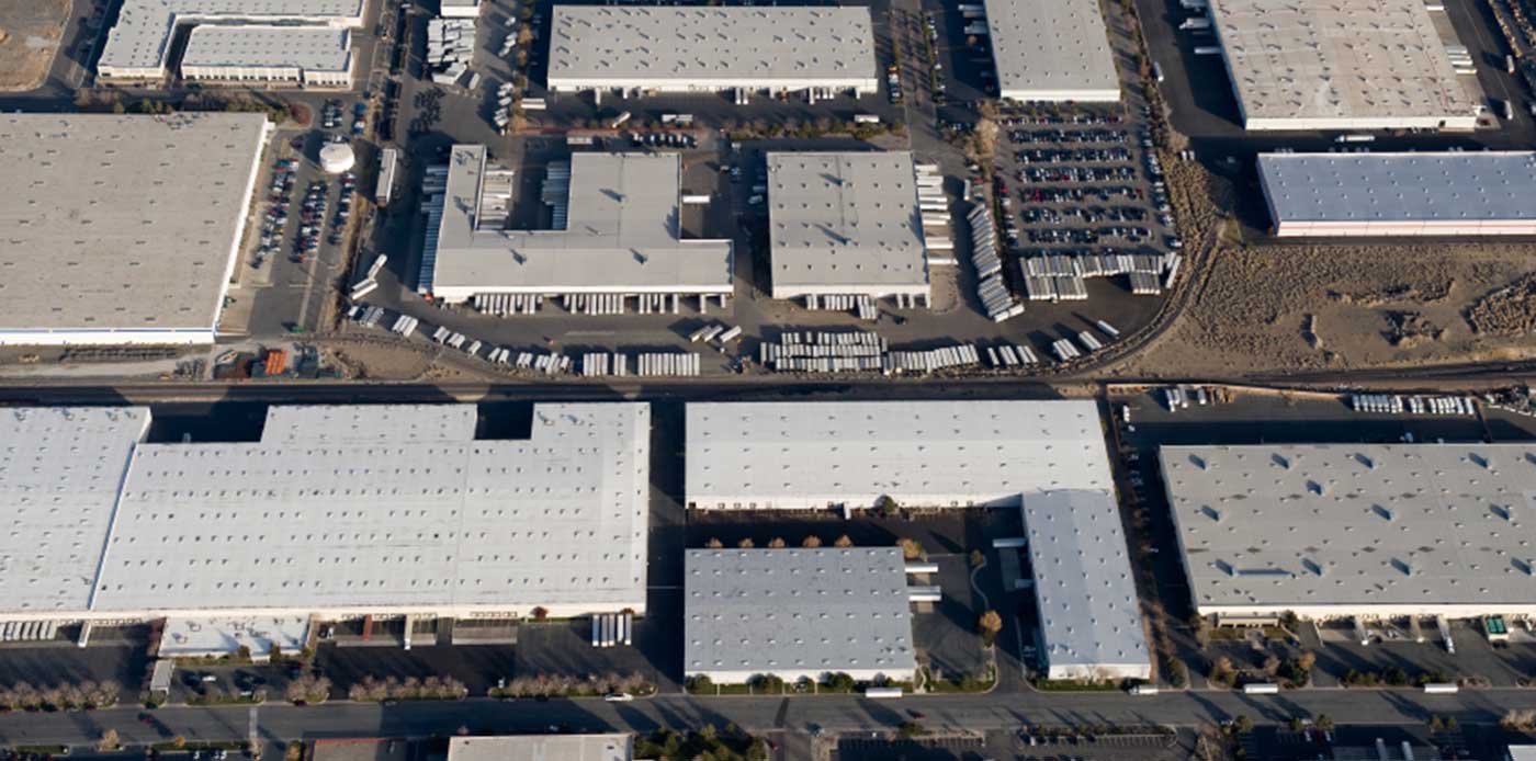 Aerial view of facilities portfolio roof management