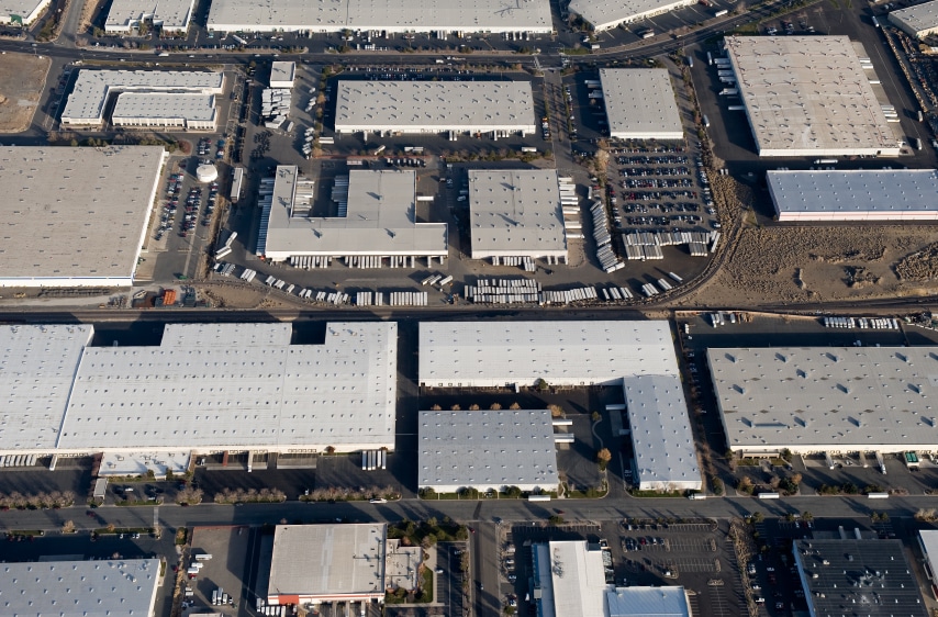 Aerial view of facilities portfolio roof management